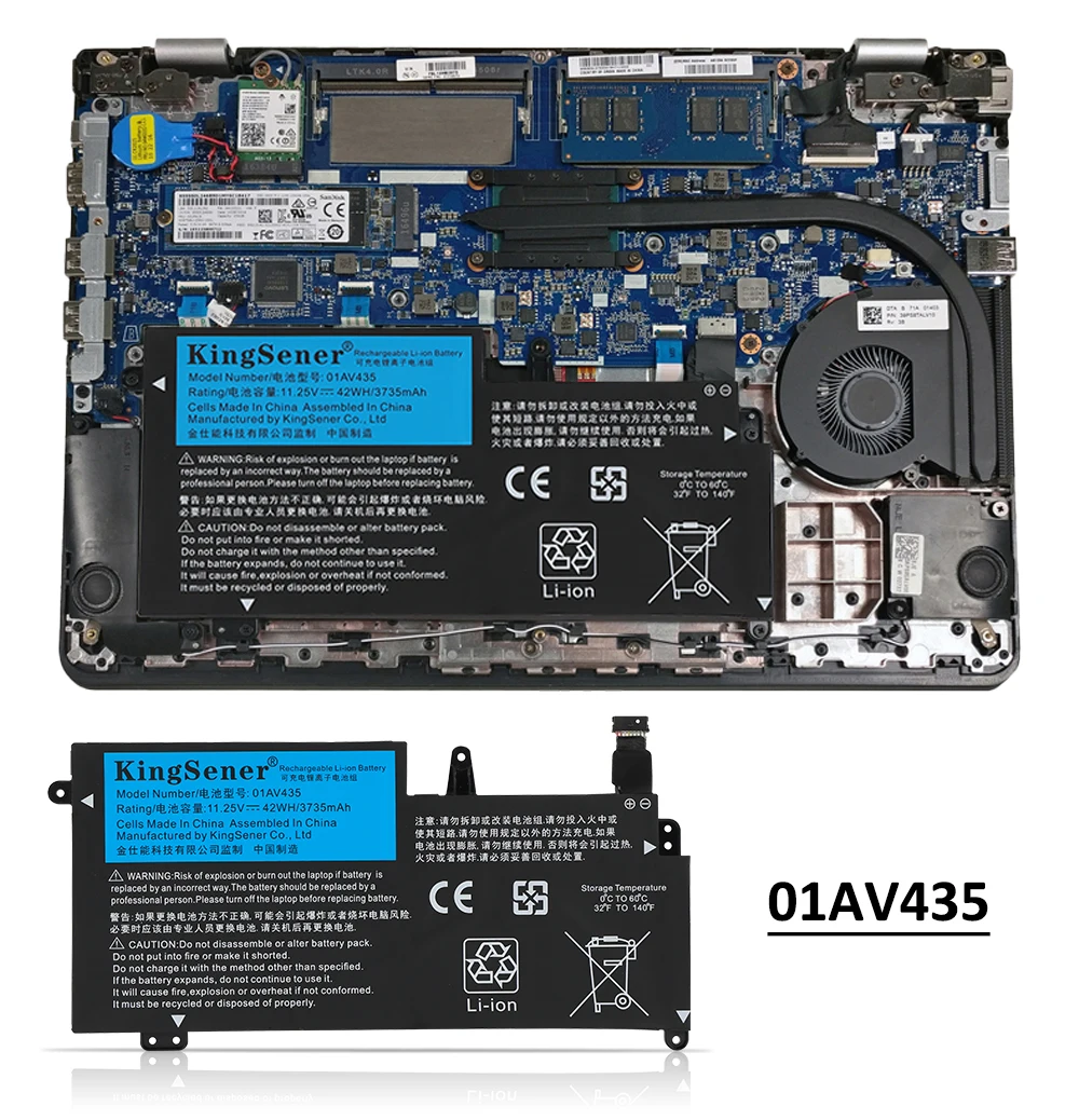 Kingsener Bateria do Portátil para Lenovo Thinkpad s2 13 Série Chromebook 01av435 01av436 01av401 11.4v 42wh - Imagem 3
