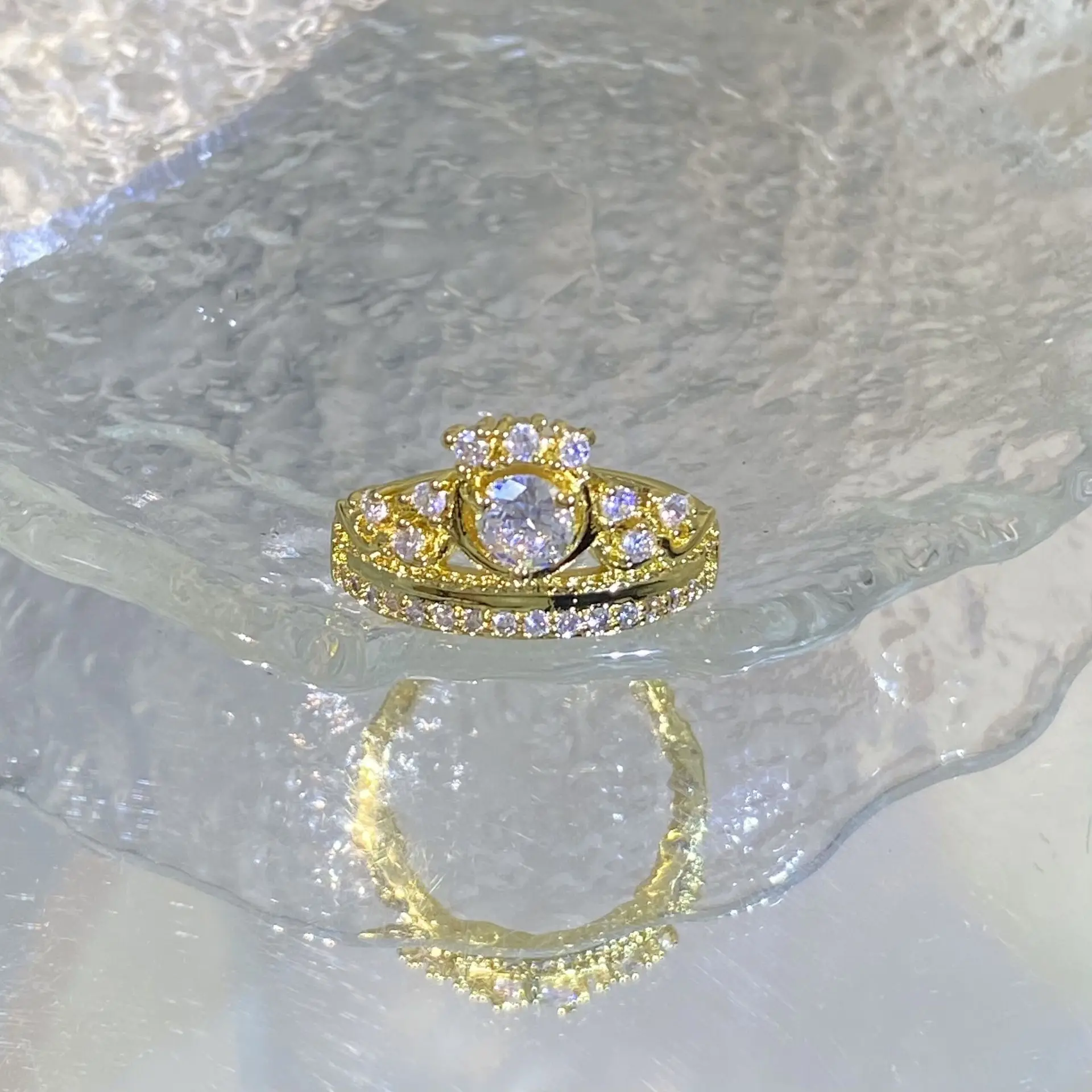 

solid 14K Gold Diamond Ring for Women Wedding Bands Anillos De Bizuteria Engagement Ring Gemstone Diamond Jewelry Females