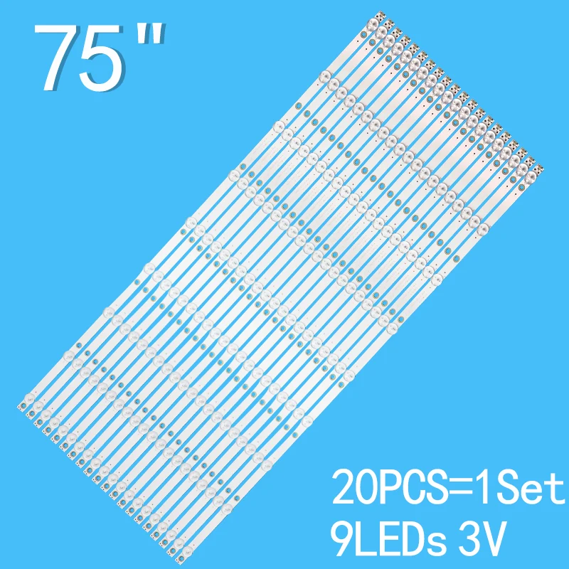 20pcs LED Backlight strip for Philips 75PUF6393/T3 75U3800C 4708-K75DC2-A1213K01 K750WDC2