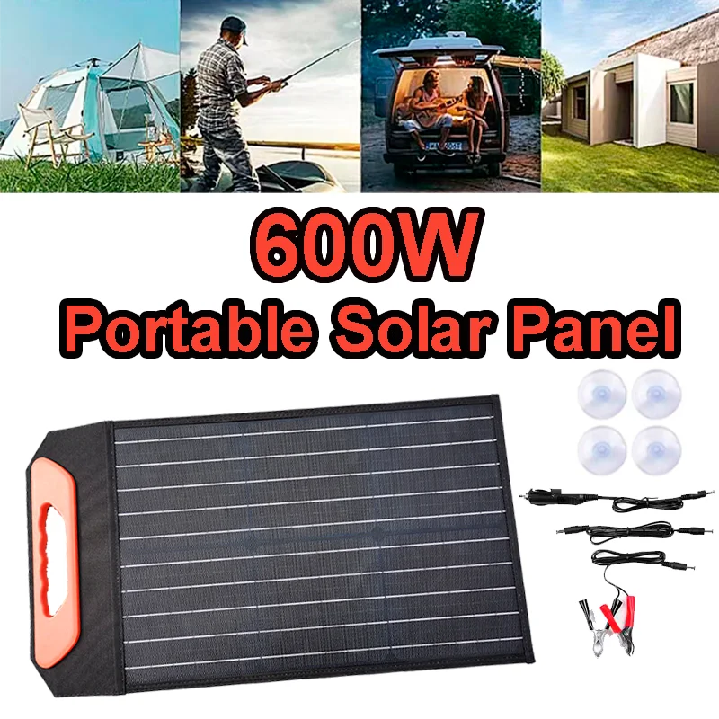 

600W18V Solar Charging Board Single Crystal Silicon ETFE Outdoor Camping Supply for Mobile Phone and Tablet Energy Storage Power