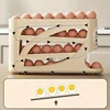 3-Tier Rolling Egg Storage Container for Refrigerator Holds 24 Eggs Organizer Rack Large Capacity Kitchen & Fridge Storage Box 3