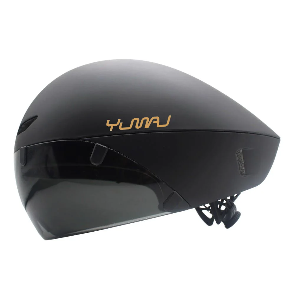 YUMAJ TT Bicycle Helmet Aerodynamic Triathlon-Specific Cycling Helmet with Panoramic Surround Magnetic Goggles YM-88