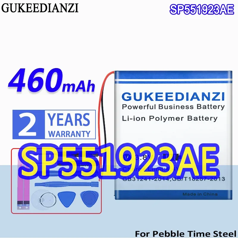 

High Capacity GUKEEDIANZI Battery SP551923AE P140116 460mAh For Pebble Time Steel Classic Smart Watch Bateria