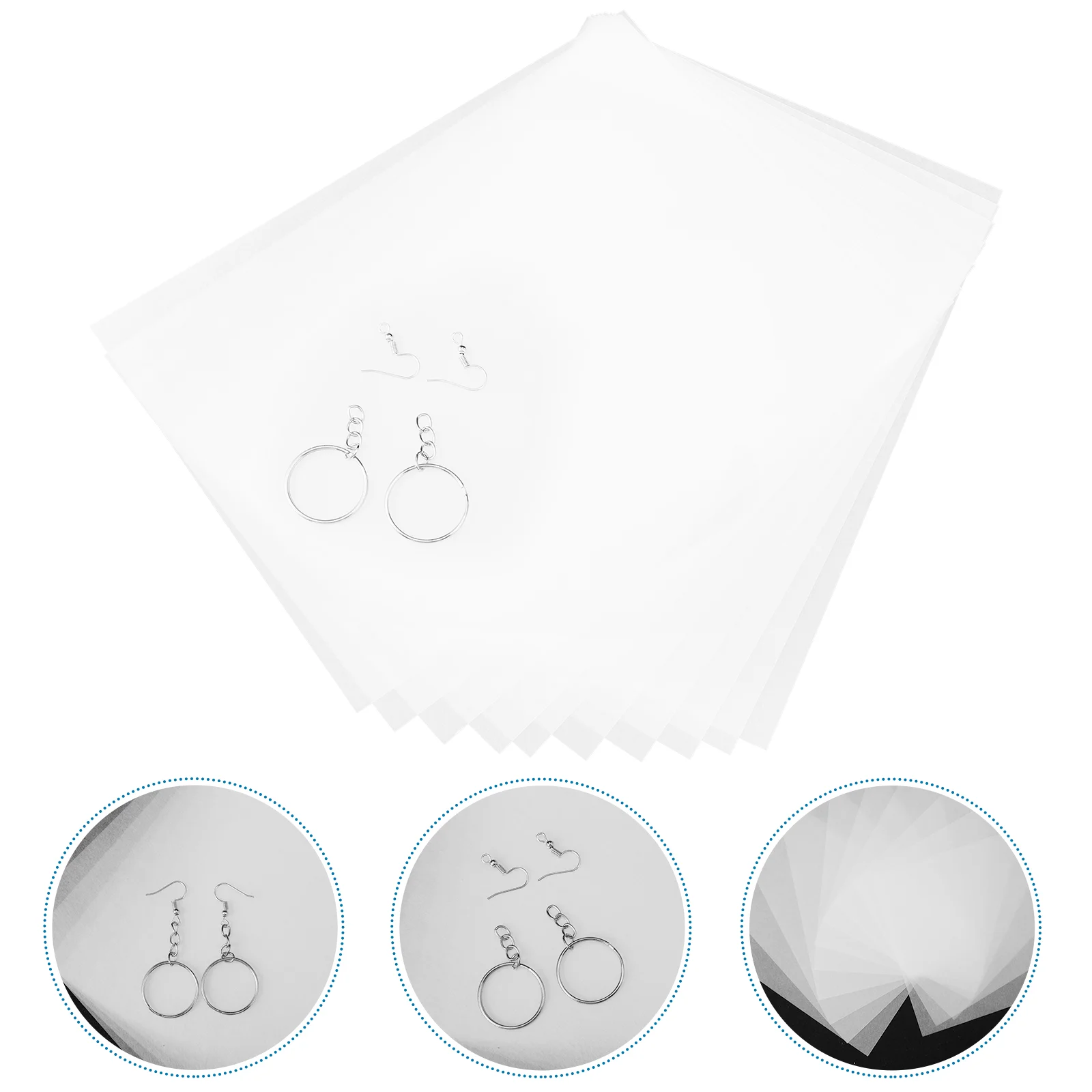 

10 Sheets Heat Shrink Printing DIY Ear Hook Materials Kit Silver Earrings