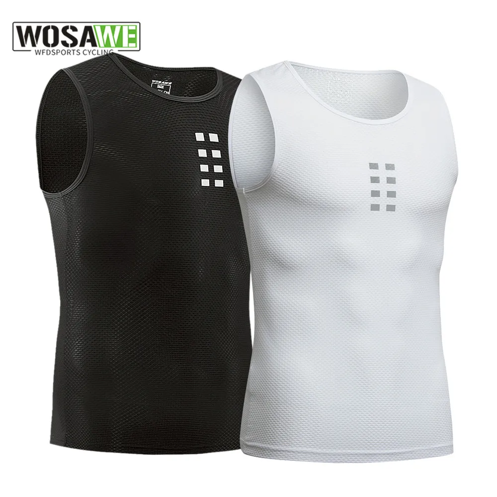 WOSAWE Men cycling vest mesh back fitness Running Top Vests Breathable Superlight Sports Sleeveless T-Shirt Sweathirt Jerseys