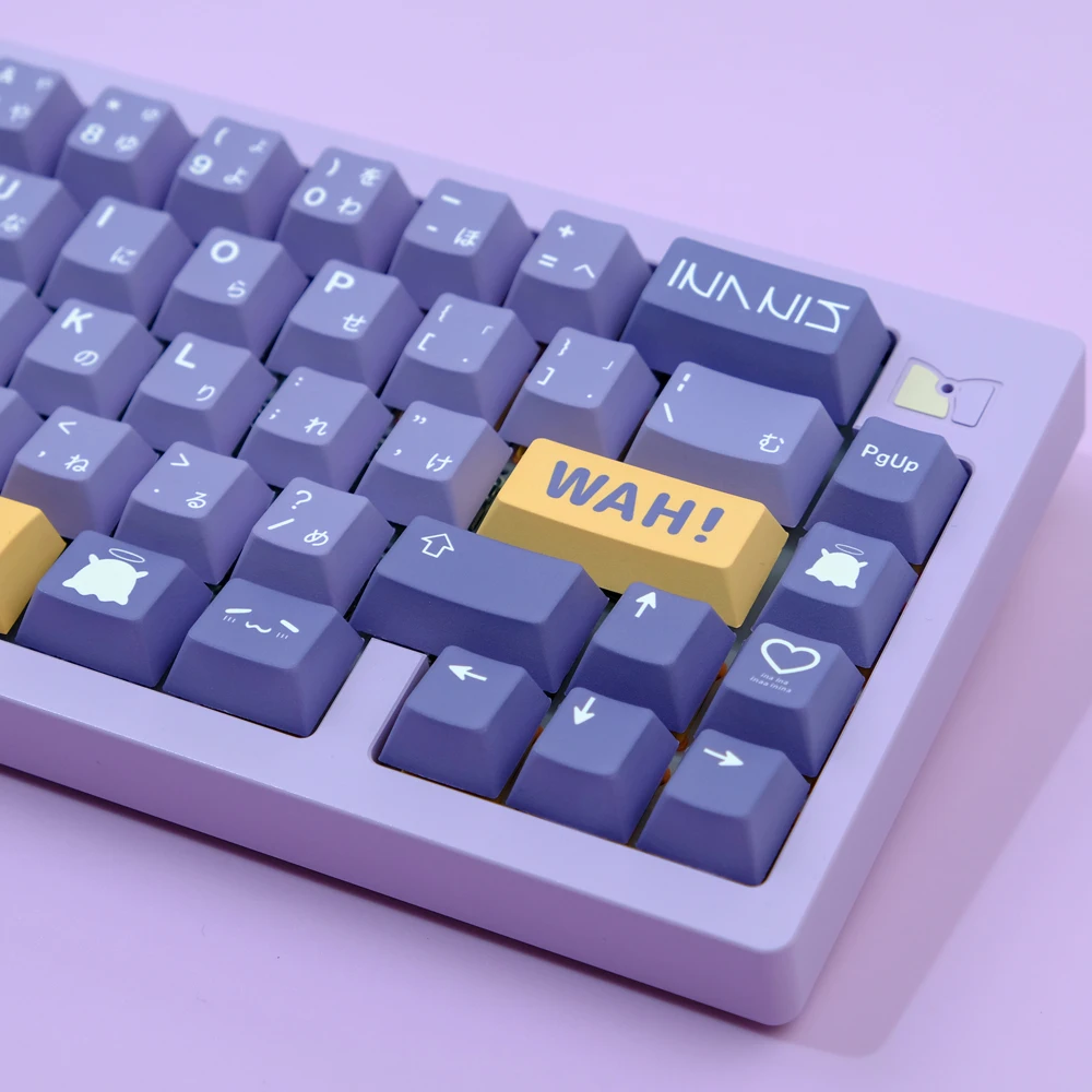 Teclado Mecânico Pbt Keycaps Sublimação de Corante Lados Roxo Amarelo Cereja Interruptor mx Teclado Japonês 129 Chaves - Imagem 3