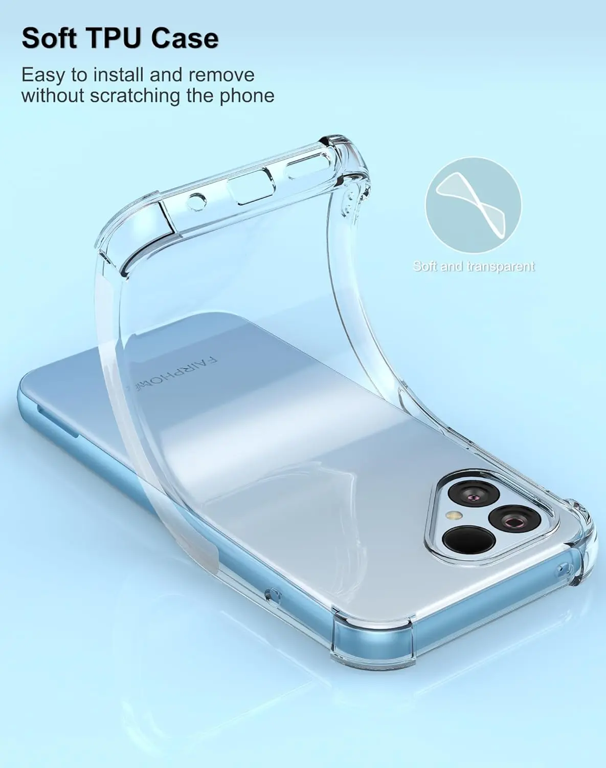 Reinforced Corner Clear Shockproof TPU Case Cover for Smartphones