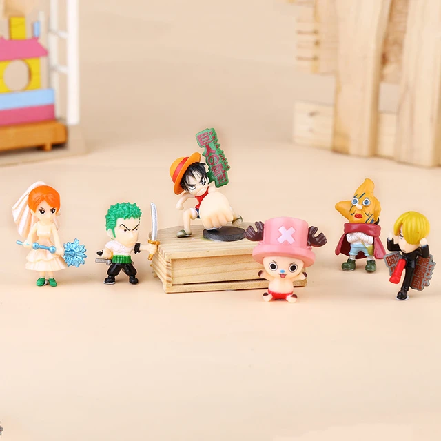 Mini figurine d'action One Piece, Luffy, Zoro, Sanji, Chopper