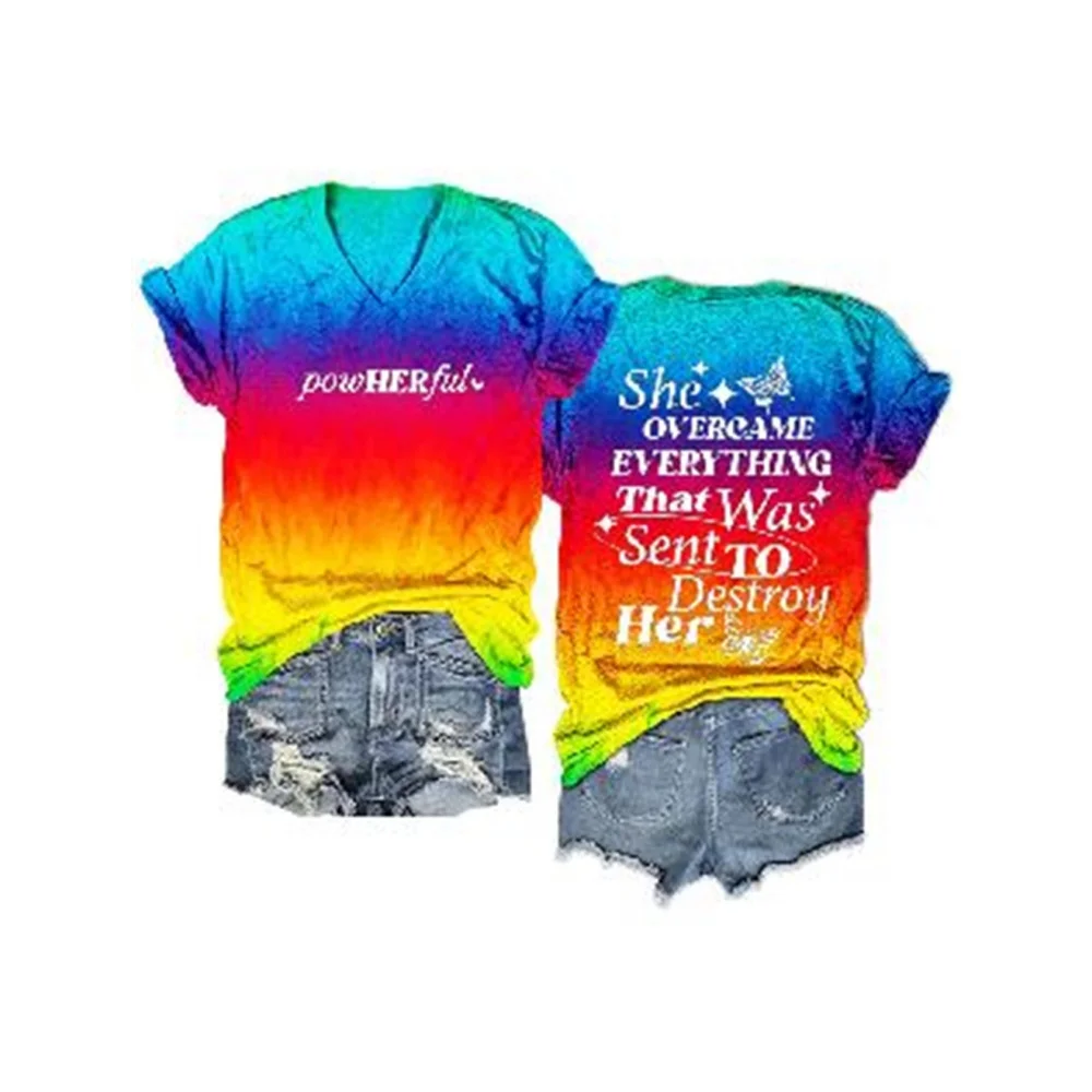 

Cotton Women's T-Shirts Fashion Characters Top Tee 3d Rose T-Shirt Harajuku Casual Short Sleep V-Neck Oversized Female Clothing