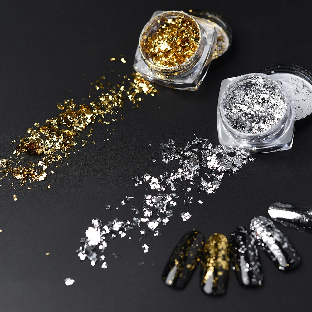 Nail Art Mirror Glitter Powder UV Gel Polish Chrome Dust Sequins Gold Silver 1pot DIY Decoration Manicure Supplies Tool