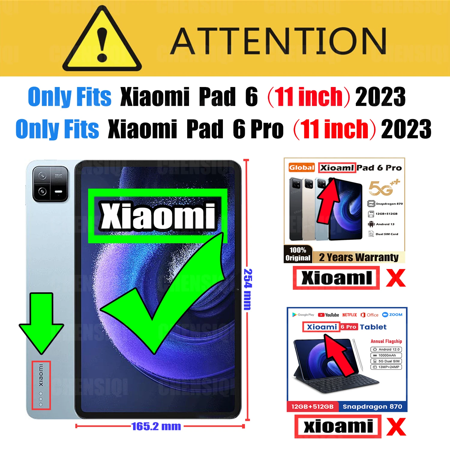 For Xiaomi Mi Pad 6 /Mi Pad 6 Pro 11 Tablet Smart Leather Case