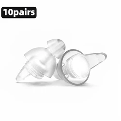 High Fidelity Reusable Earplugs for Concerts & Musicians - Premium Noise Reduction & Hypoallergenic Protection (10pairs White - 04)