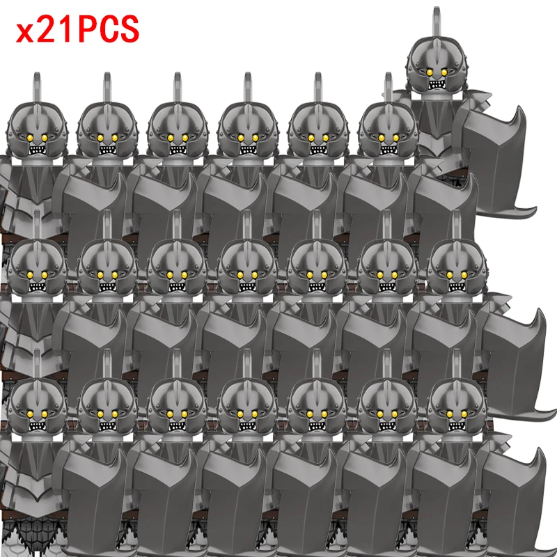 Medieval Fantasy Dwarf Warrior Leader Building Blocks Set