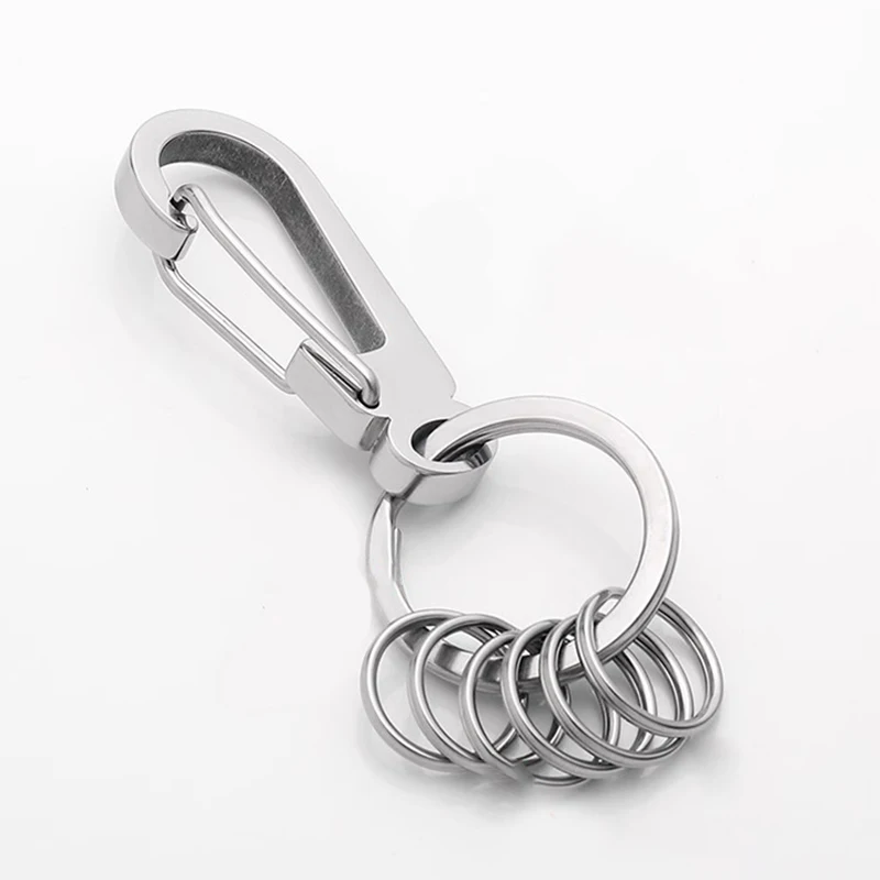Polished Stainless Steel D-Ring Horseshoe Carabiner Keychain for Durable Key Organization