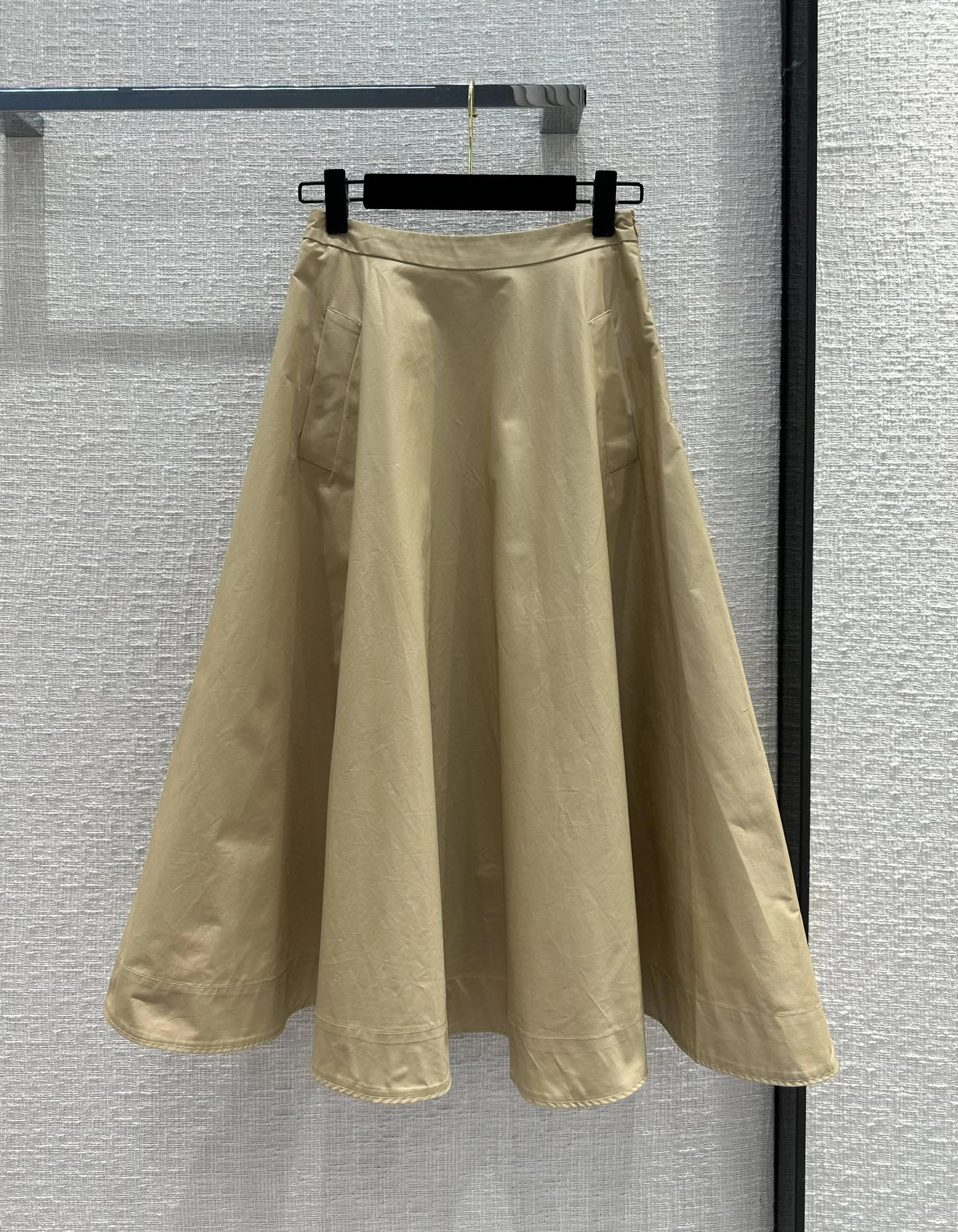 

2023 New khaki cotton mid-length half skirt, Type A! leisure