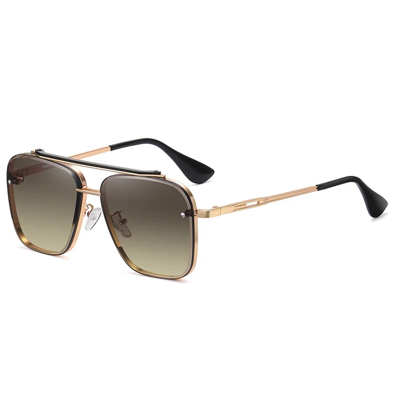 2024 European and American New Gradient Sunglasses Fashion Trend Dazzling Colorful Large Frame Sunglasses Fashion Metal Glasses_voghion.com