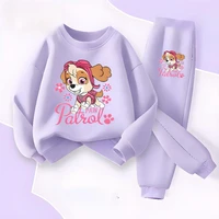 Spring New PAW Patrol Long Sleeved Girls' Top Long Pant Two Piece Suit Children's Casual Hoodies Sets Kids Casual Sweatsuit