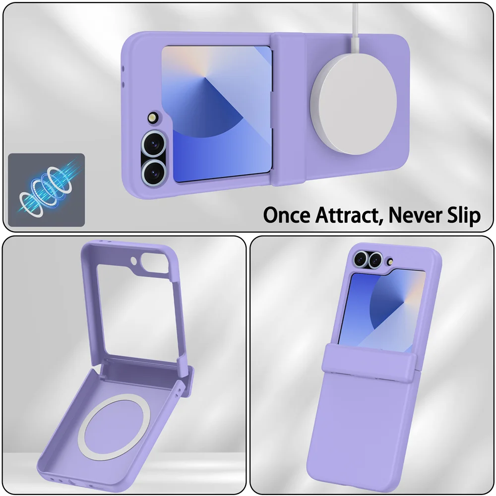 Matte PC Shockproof Hinge Protector Case with Magsafe - Solid Color