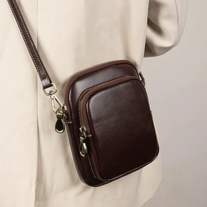 Women's Trendy Genuine Leather Crossbody Bag - 2024 Edition