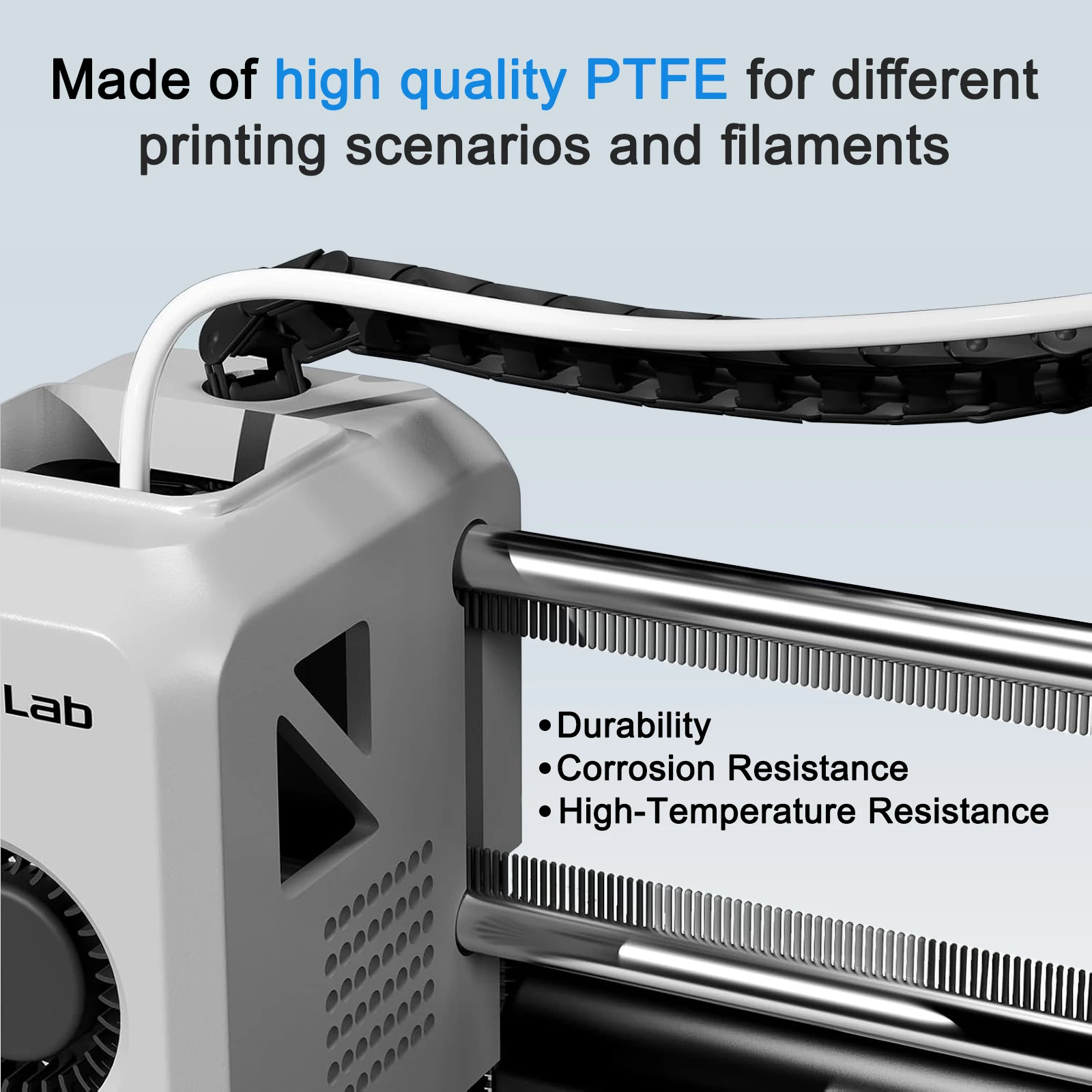 Tubo PTFE 10m Para Impresoras 3D – 2.5mm Interior, 4mm Exterior – Compatible Con Bambu Lab A1/P1P/X1C, Creality K1/Ender 3 V3