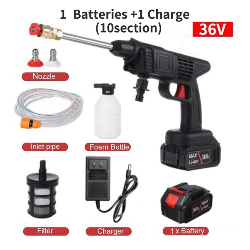 1500W Cordless Electric High Pressure Washer Rechargeable Car Wash Gun Electric Water Gun Foam Machine for Makita 18V Battery