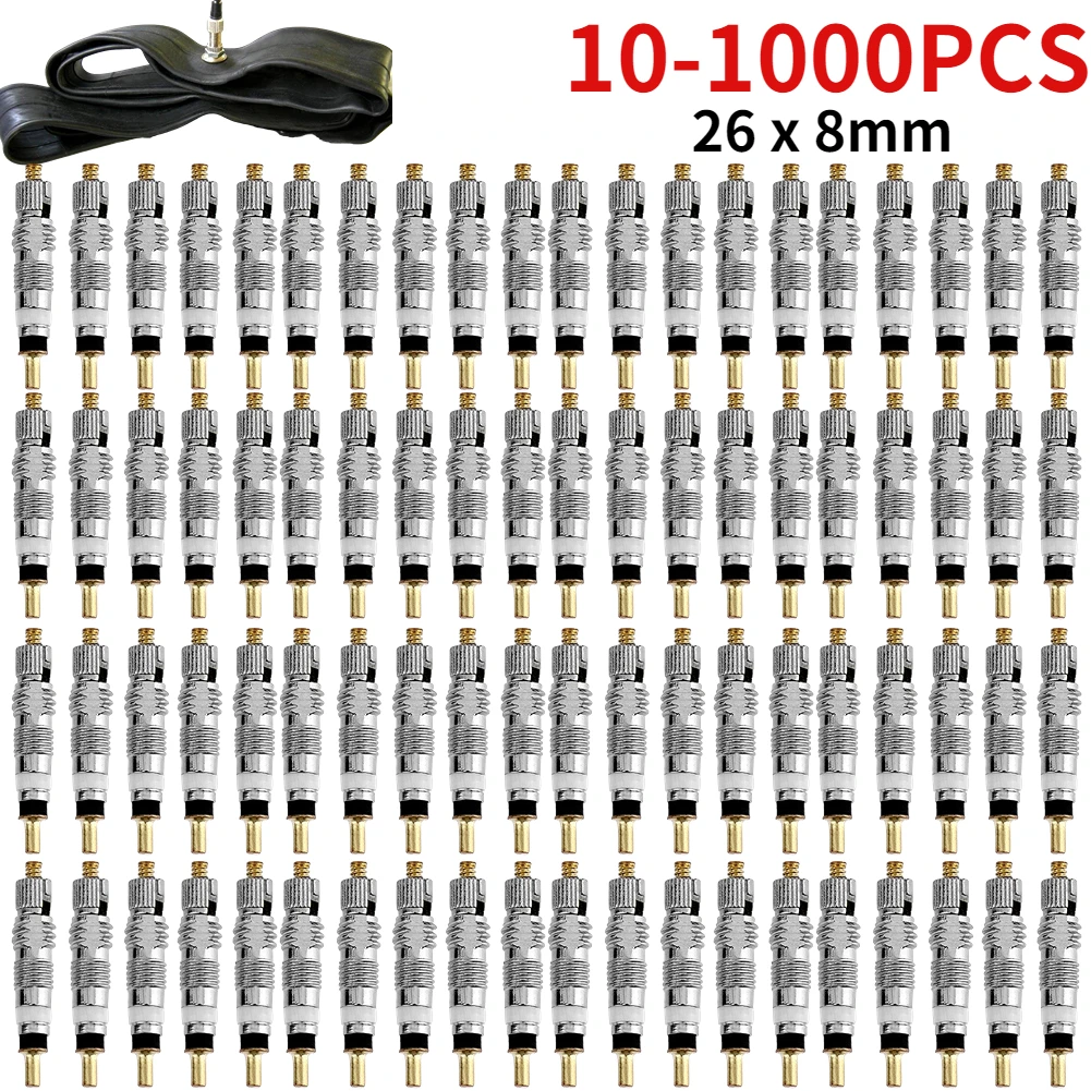 Bicycle Valve Core Tire Valve Core Air Tyre Valve Stem Bicycle Valve Replacement 10-1000Pcs Silver Bicycle Replacement Valve Core Stem Presta Detachable Tyre Valve Core For Tubeless MTB Road Bike Bike