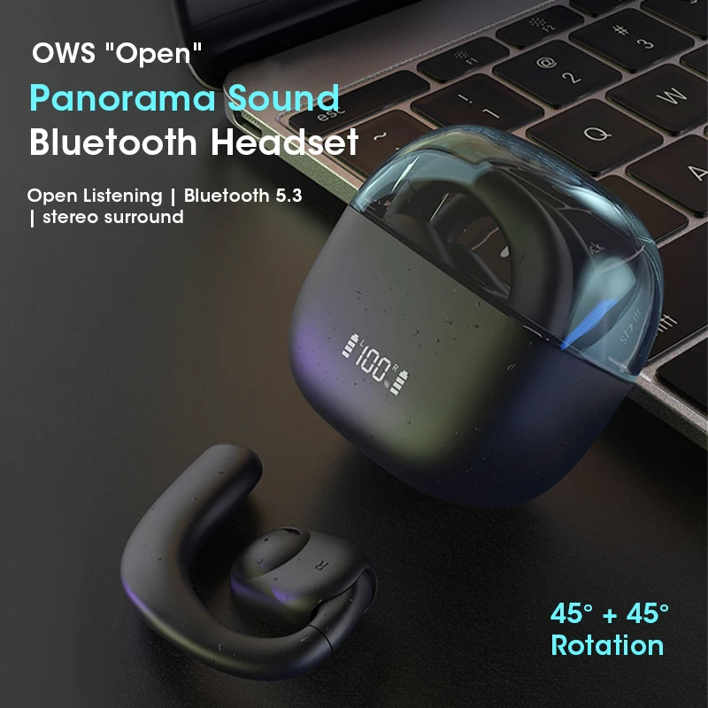 

Беспроводные наушники Bluetooth 5,3, полупрозрачные наушники HIFI, качественный звук, длительный срок службы батареи, Спортивная гарнитура для звонков