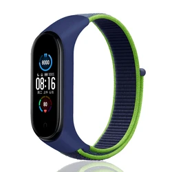 Nylon Sport Loop Bracelet - Adjustable Strap Wristband - Mi band 7 (Neon Lime 20)