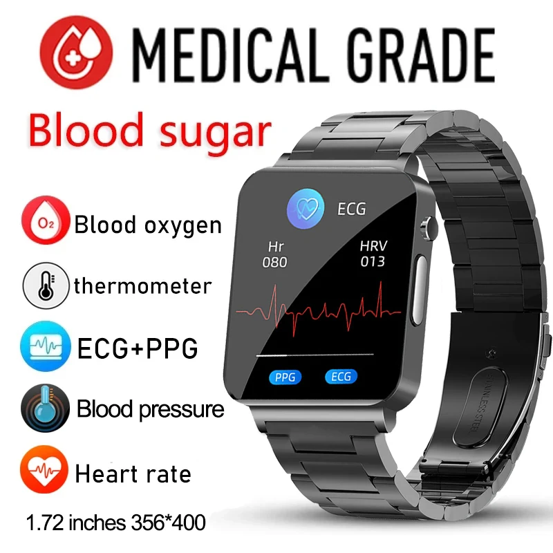 

Blood Glucose Smart Watch ECG+PPG Precise Body Temperature Smartwatch Monitor Health Smartwatch Blood Pressure Healthy Watches