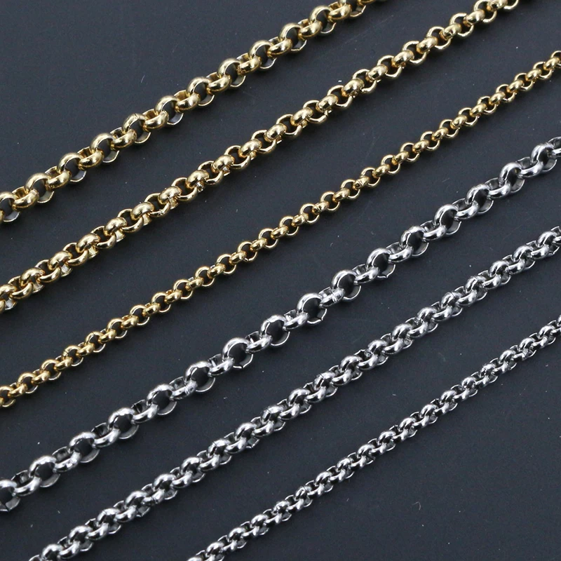 5 Meters Never Fade Stainless Steel Gold Plated BL O Style Necklace Chains For DIY Jewelry Findings Making Materials Supplies