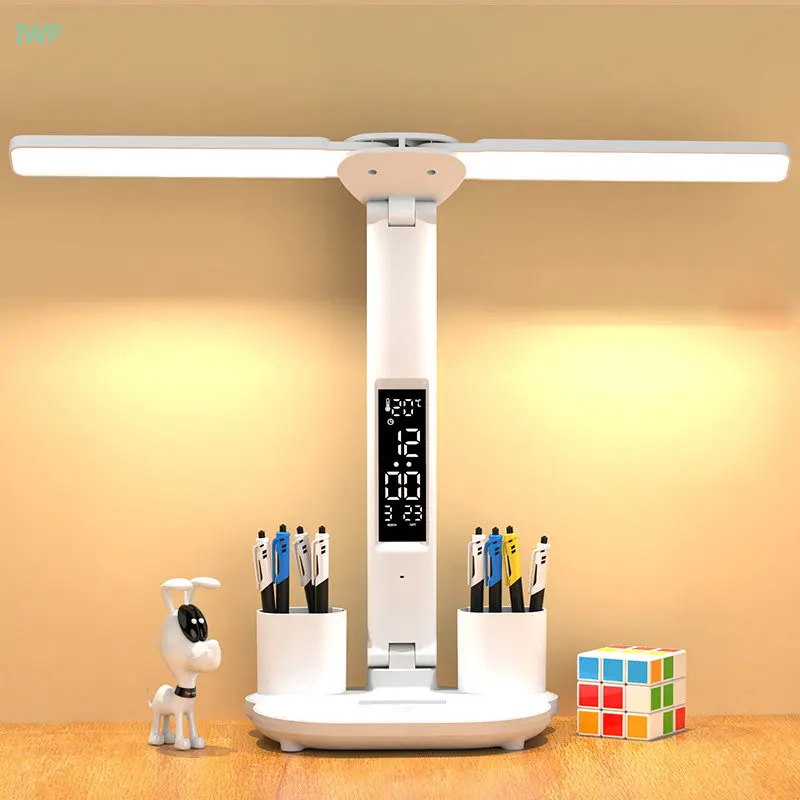 

LED Double Head Desk Lamp Special Student Dormitory Eye Protection Lighting Light 180°Rotating Dimmable Touch Reading Lamp