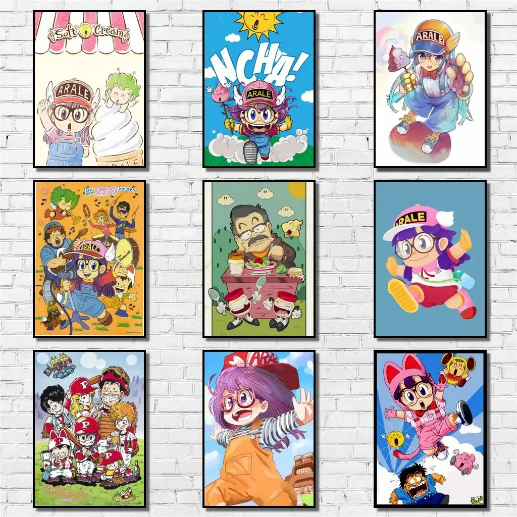 

30 Designs Anime Arale Whitepaper Poster Artwork Homedecal Fancy Wall Sticker for Coffee House Bar
