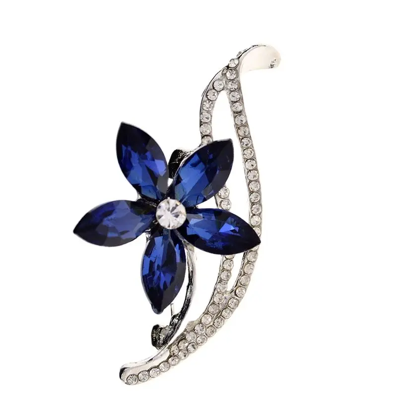 Women Flower Brooch Opal Rhinestone Pins Clothing Decoration Dress