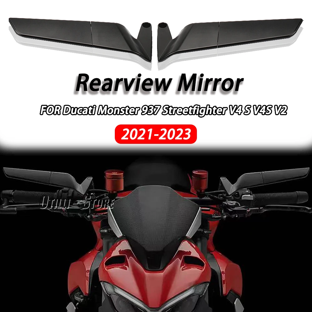 

For Ducati Monster 937 SP 2021 2022 2023 Motorcycle Streetfighter V4 S V4S V2 Rearview Mirror 360° Adjustable Rear View Mirrors