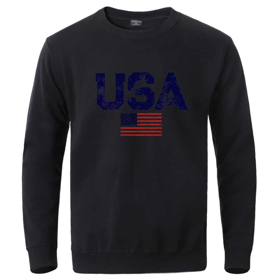 Usa Letters American Flag Stars And Stripes Man Sweatshirt Fashion Warm Pullovers Street Crewneck Streetwear Autumn Warmmale Top- S8dc4e4fefb7d41c6a73f8ff9f73d27f42