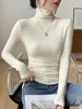 Women's High Collar Fce Lined Long Sve Base irt Autumn Winter New Sle Slim Fit Inner Wear Ribbed Brued Hooded Top