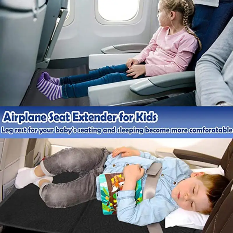 Kids Airplane Travel Bed Portable Kids Airplane Seat Extender Leg Rest Travel Footrest Hammock Mat Accessories