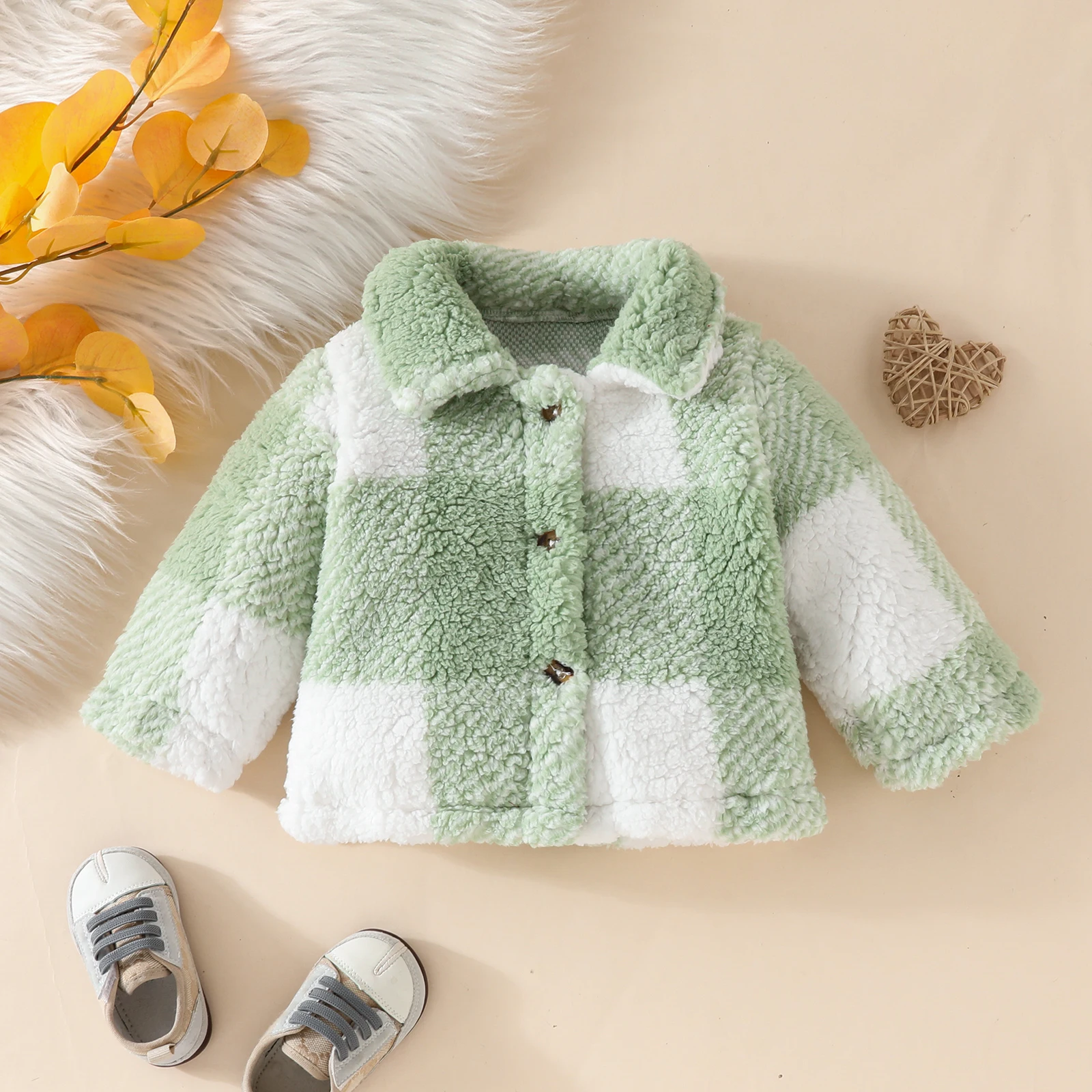 Toddler Girl Lapel Furry Long Sleeve Coat for Autumn Winter