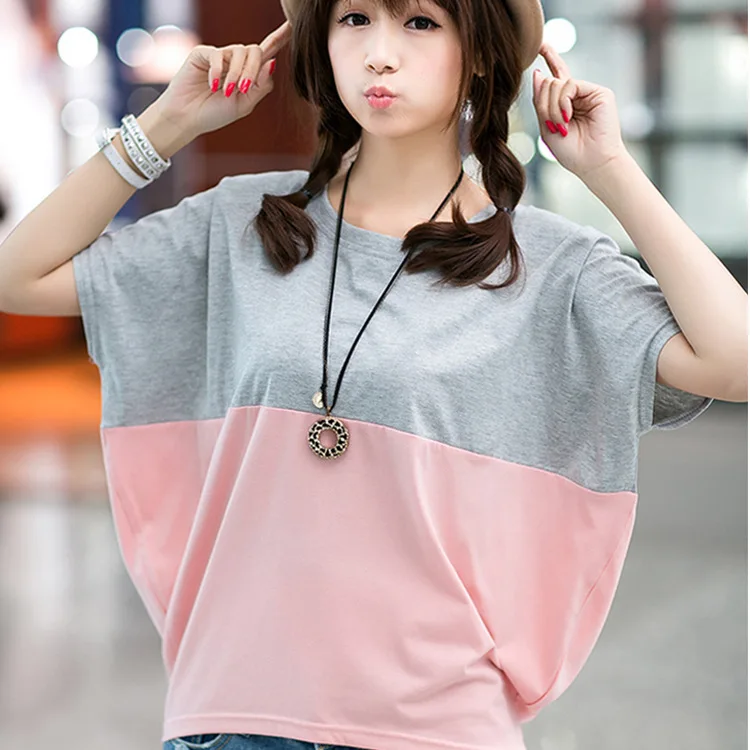 

Top Summer Korean Version Plus-size Women Loose Bat Shirt Student Women's Short-sleeved T-shirt Fat Mm Summer Wear T-shirt Tide