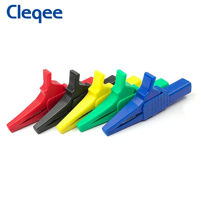 5PCS Heavy Duty Alligator Clip Safety Copper Crocodile Clamp Multimeter Test Clips with 4mm Banana Socket 32A 1000V