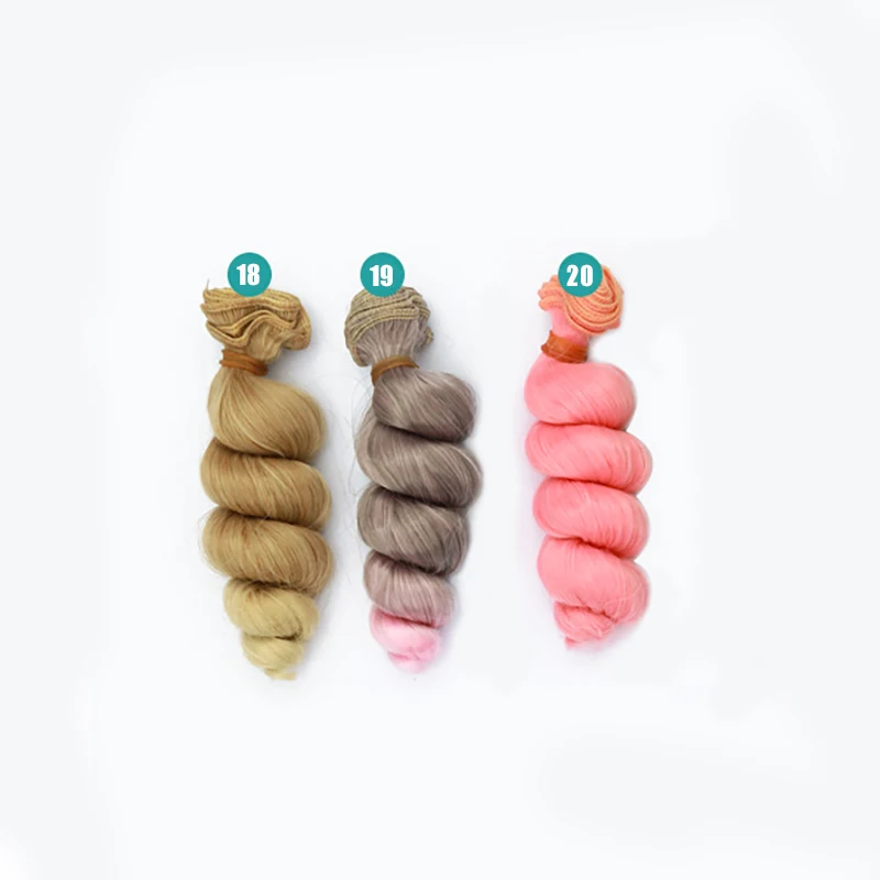 Doll Wigs 15 cm high temperature big wave handmade cloth diy Texitle doll curl hair accessories For 1/3 1/4 1/6 BJD/SD doll accessories,plush doll accessories,doll wigs,mohair wig