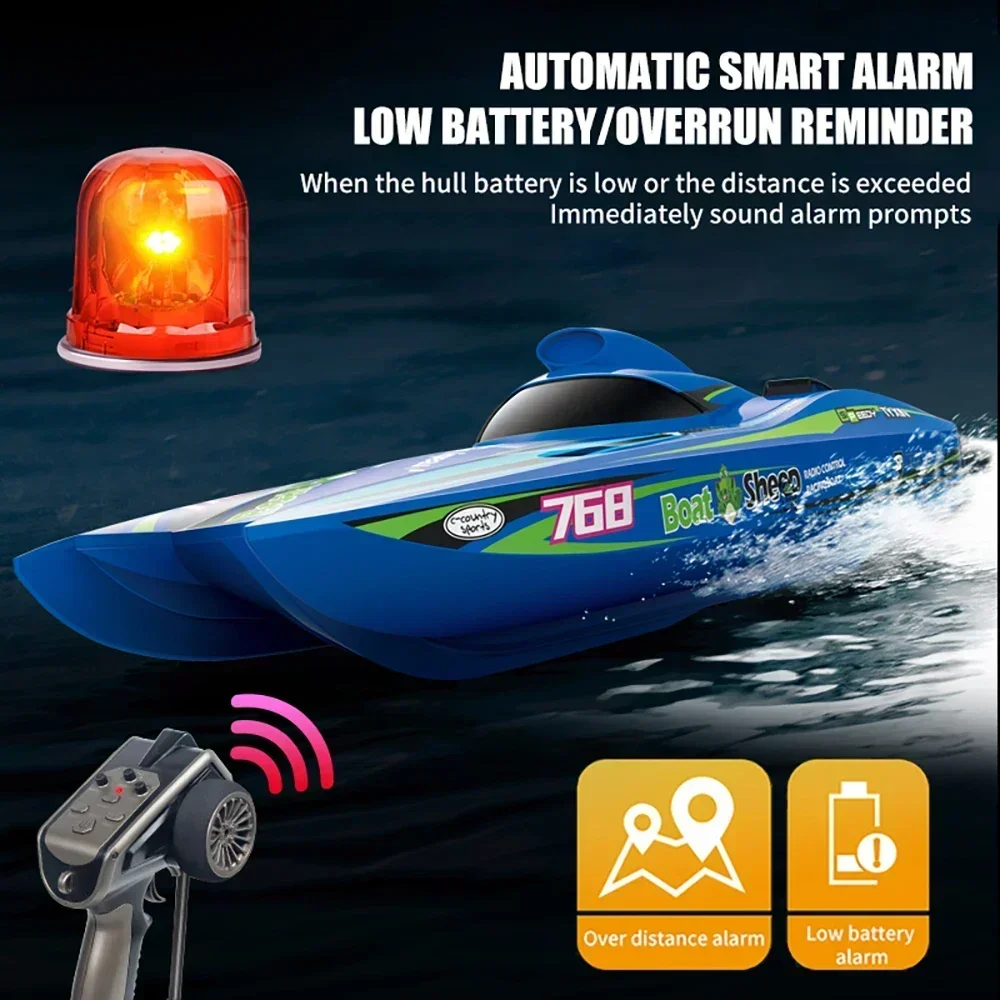 RC Speedboat Toy High Speed Turbo Jet Speedboat 30km/h Brushless Electric Yacht Model Remote Control Racing Speedboat 5