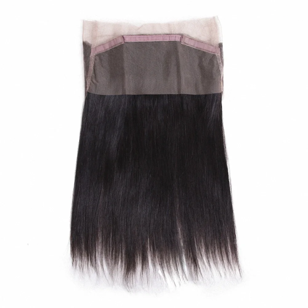 Straight Human Hair Closure 360 Lace Frontal Brazilian Human Hair Full Lace Frontal Closure Only Transparent Frontals