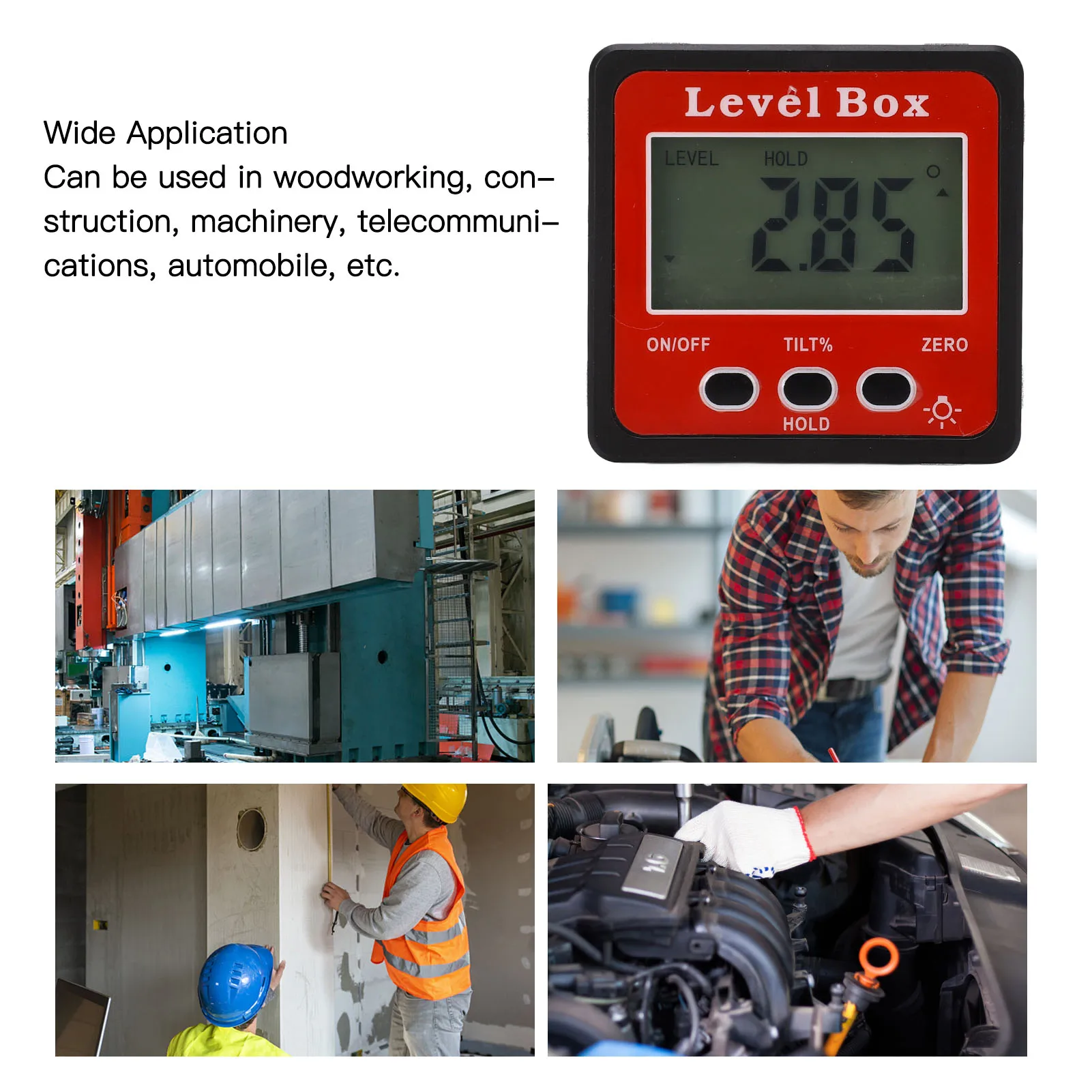 Digital Angle Gauge Level Box Magnetic Portable Protractor Inclinometer for Woodworking Construction Machinery