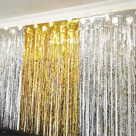 

Balloons Accessories Party Favors Wedding Decor Party Supplies Photozone Rain Tinsel Foil Curtain Birthday Party Photo Backdrops