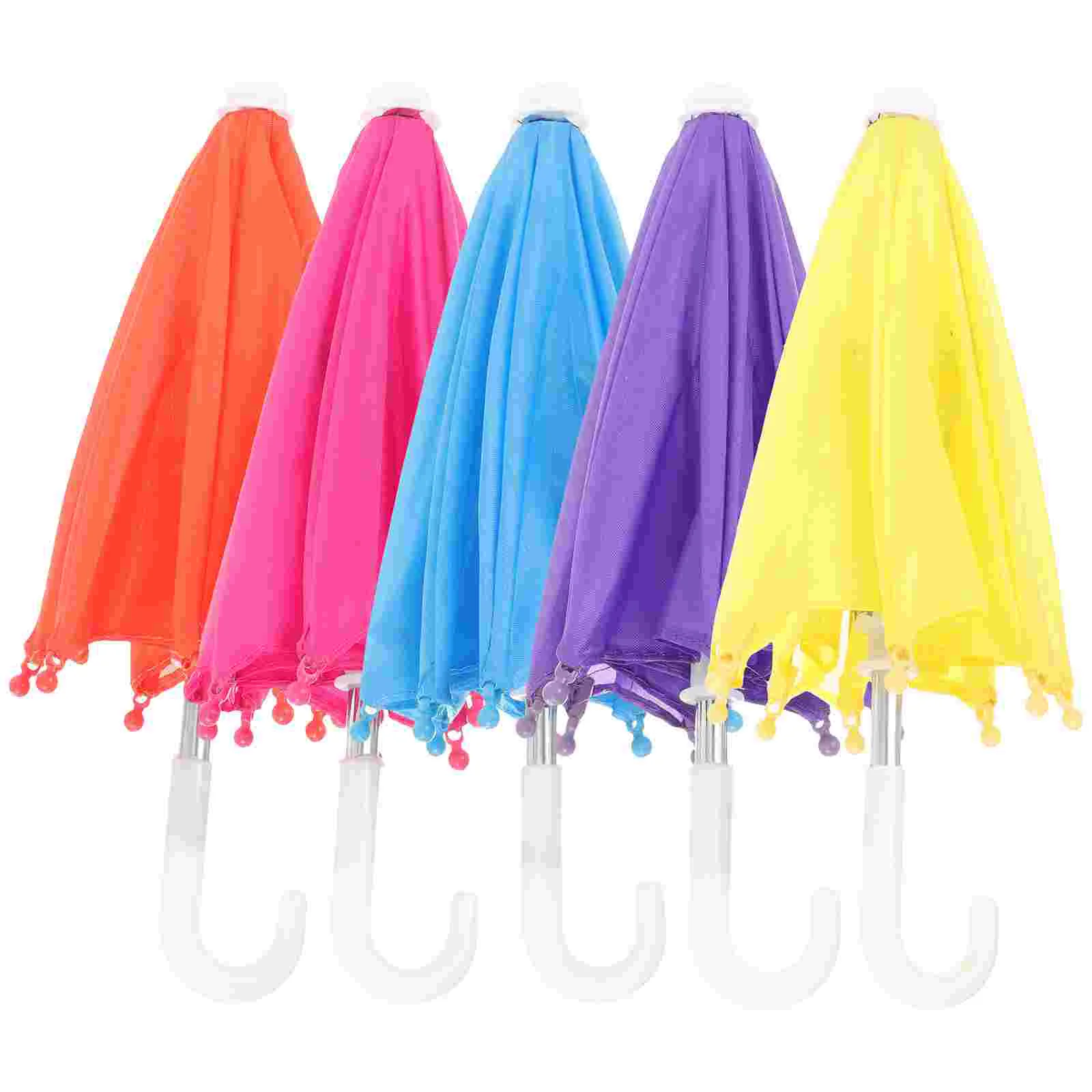 

5 Pcs Decorate 18-inch Accessories Small Umbrella 43cm Shafu Toy Matching Props 5pcs Travel Mardi Gras Metal