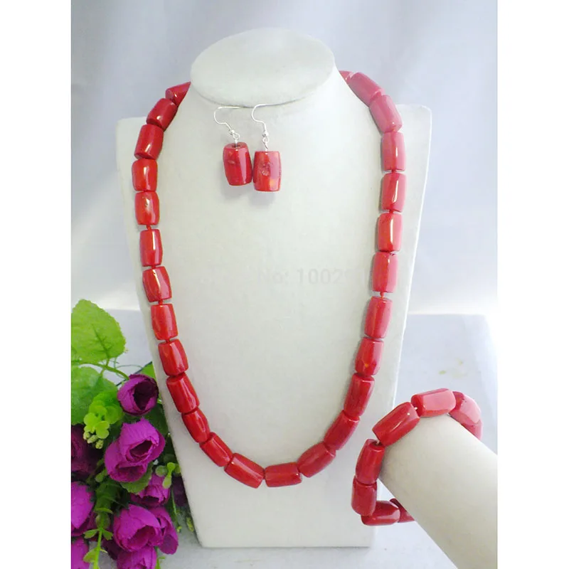 

New Necklace Coral Beads Jewelry Set African Jewelry Set Coral Best Selling 50cm