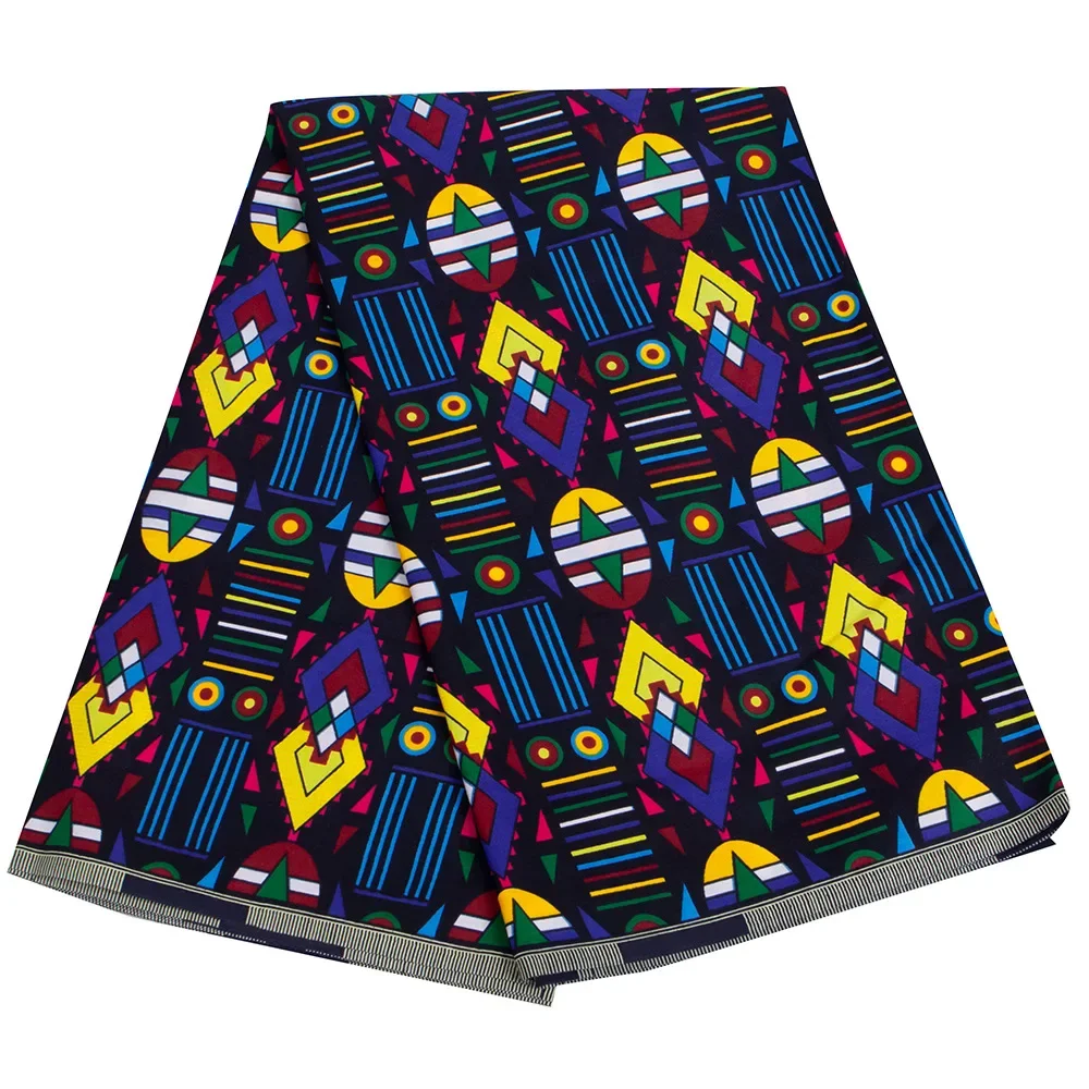 6Yards Africa Farbic Ankara Polyester Sewing Fabric Dubai Middle East Light Color Material for Women Party Dress
