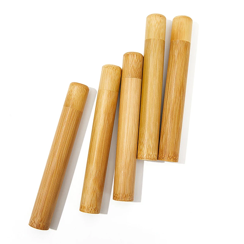 Natural Bamboo Case Eco Friendly Toothbrush Bamboo Tube 21cm For Adult Toothbrush Case Hand Made Tooth Brushes Accessories toothbrush holder toothbrush case