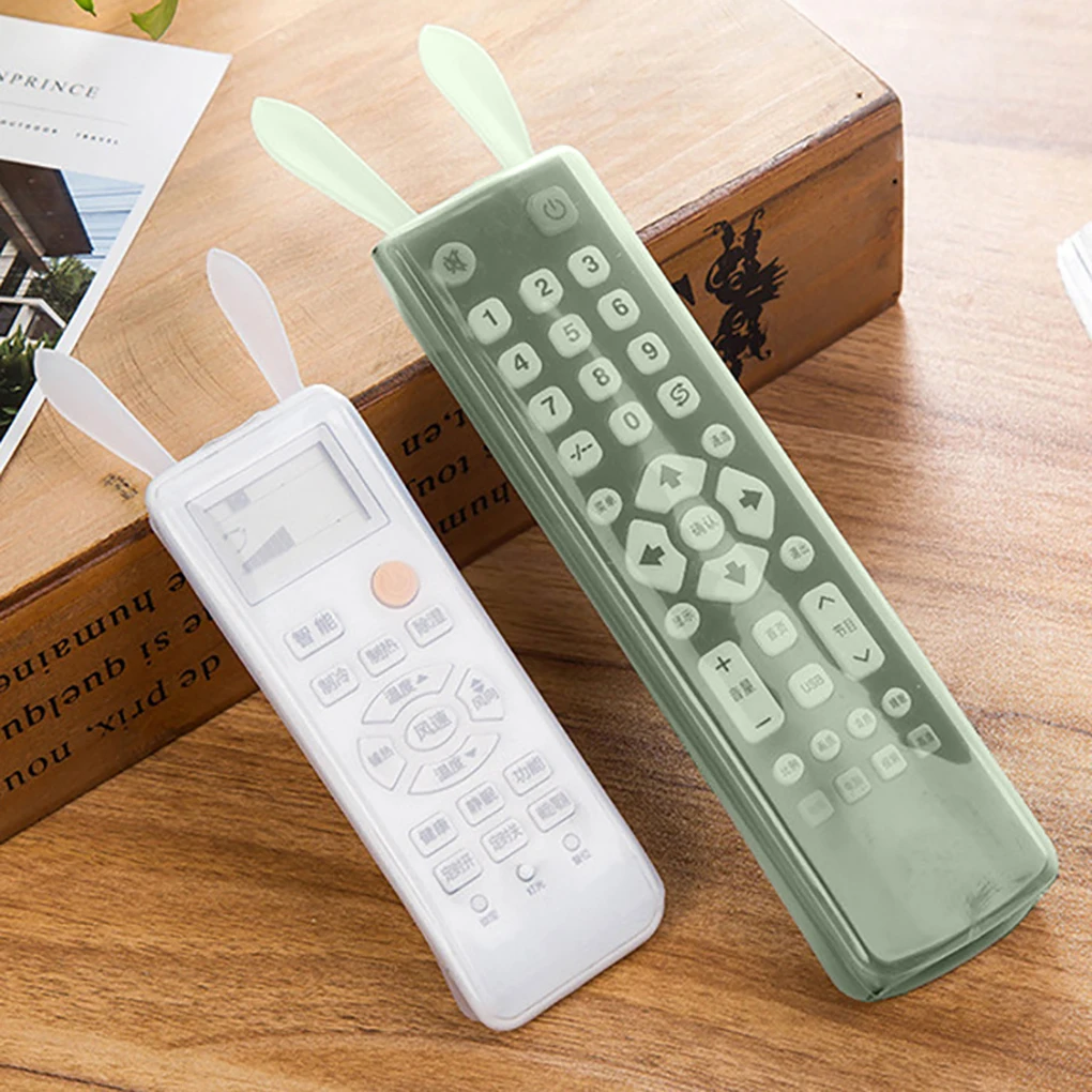 

Remote Control Cover Decorative Ears Clear Waterproof Luminous Silicone Dust Case Air Tv Air Conditioner Remote Control
